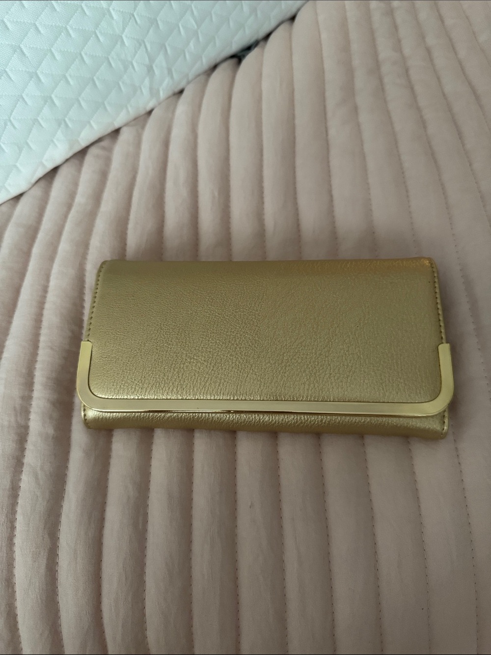 Gold Women's Wallet Clutch - Elegant Metallic Finish